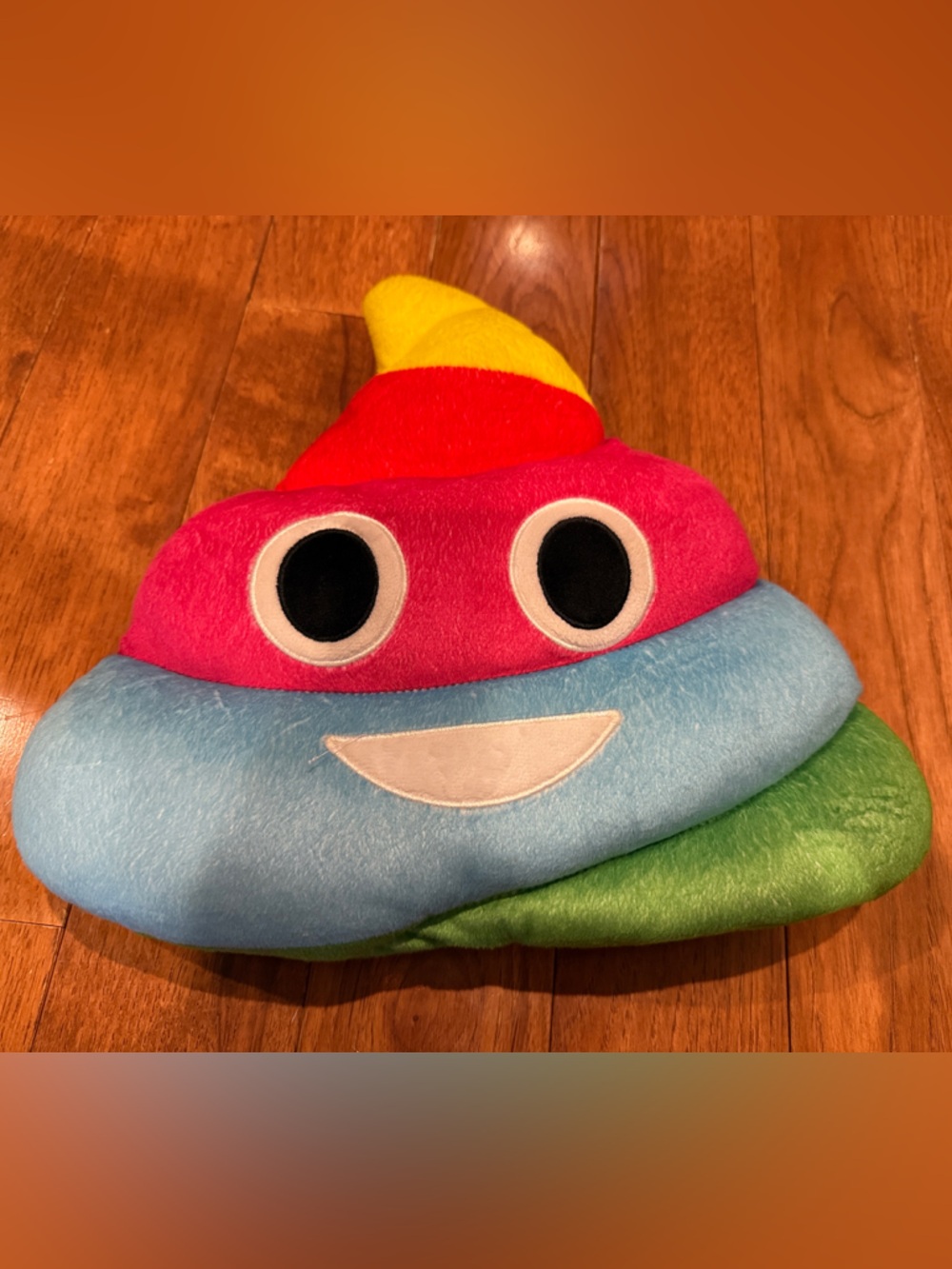 Colorful Rainbow Poop Emoji Plush Pillow